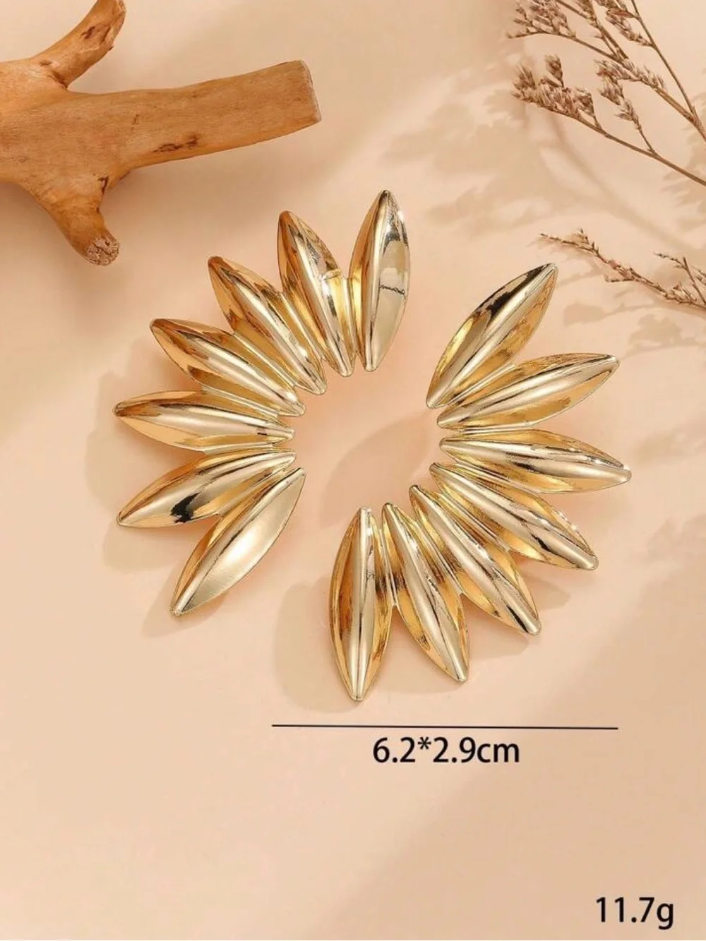 Gold Sunburst Statement Earrings - Women's Jewelry